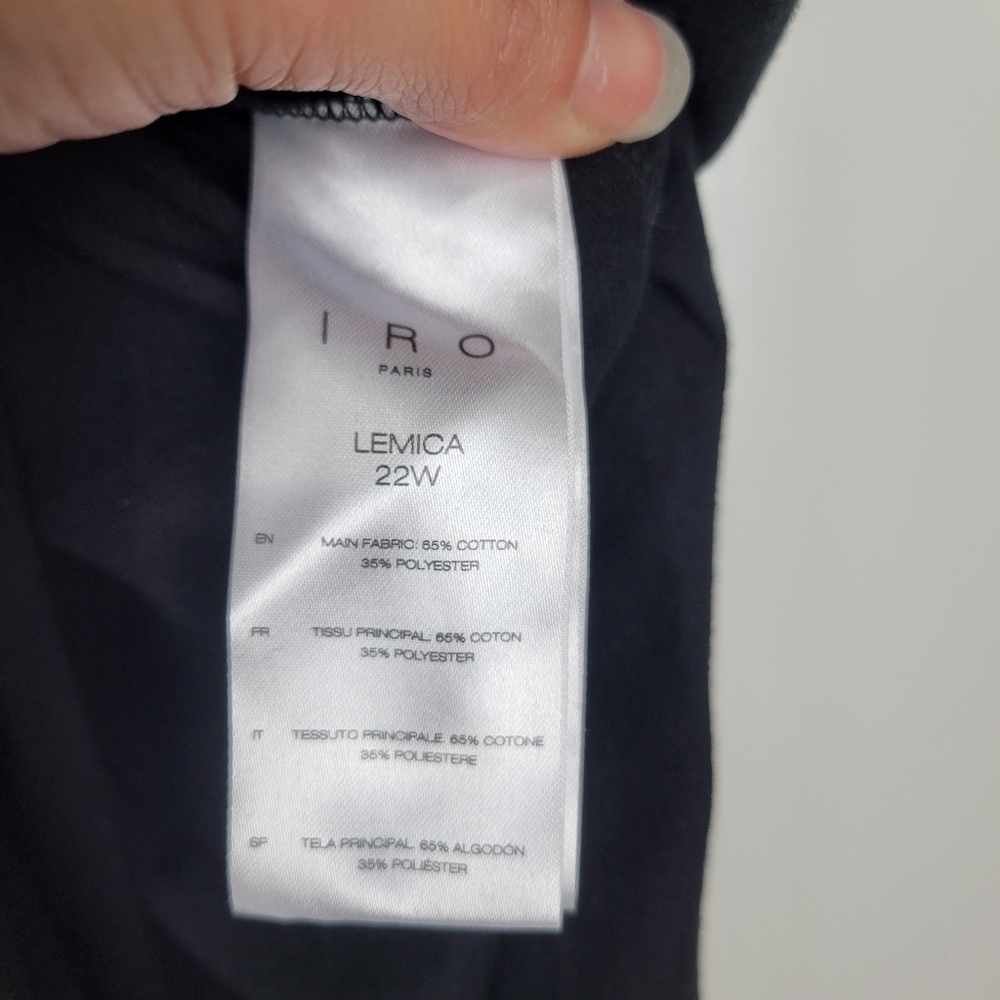 NWT IRO Black Wrap-Over Lemica Midi Dress Short Sleeve Size Medium - Picture 14 of 14